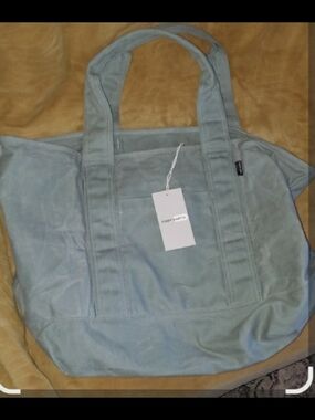 Cozy Earth Sage Green Canvas Tote with Dual Top Handles